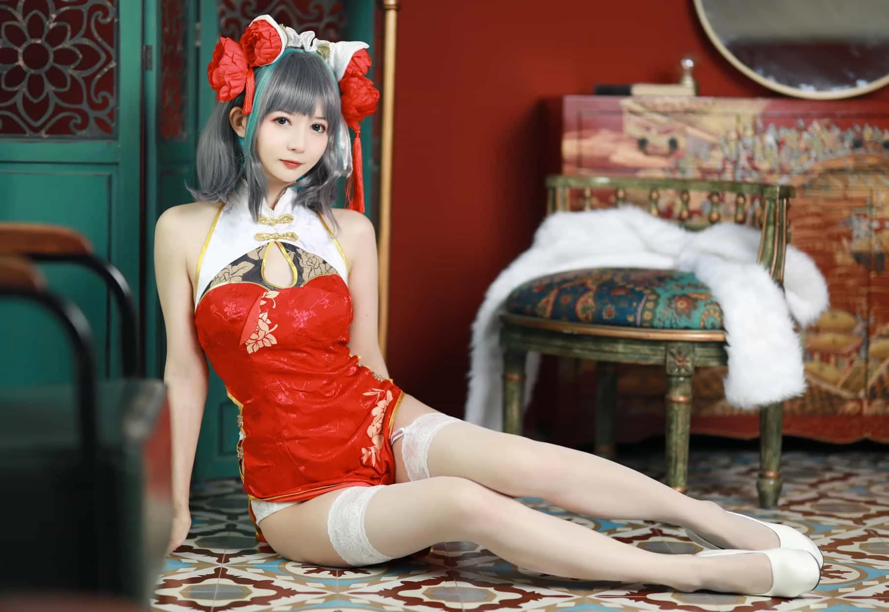 酱 碧蓝航线 柴郡新春旗袍