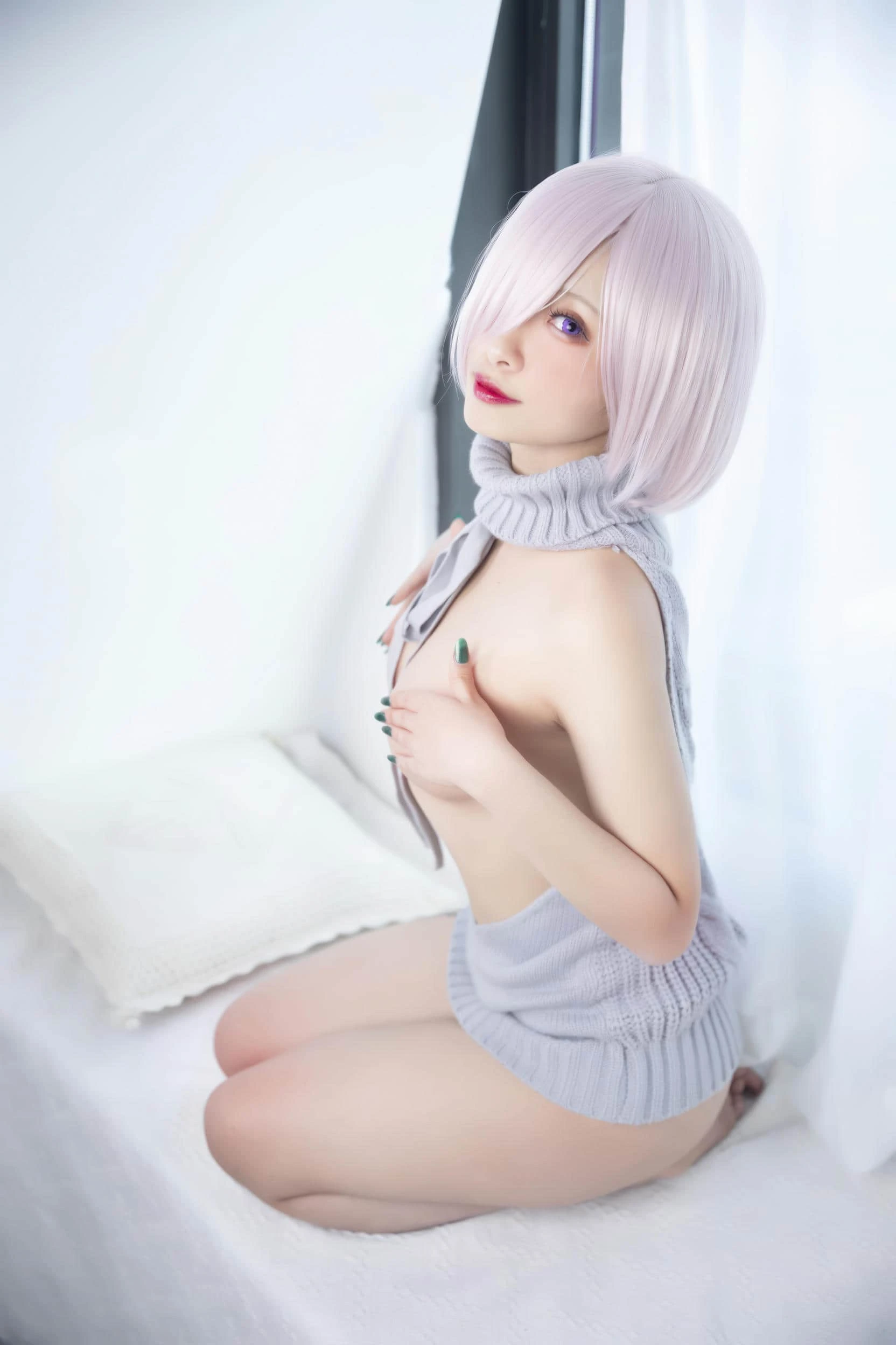 洛璃 LoLiSAMA FGO 玛修 露背毛衣