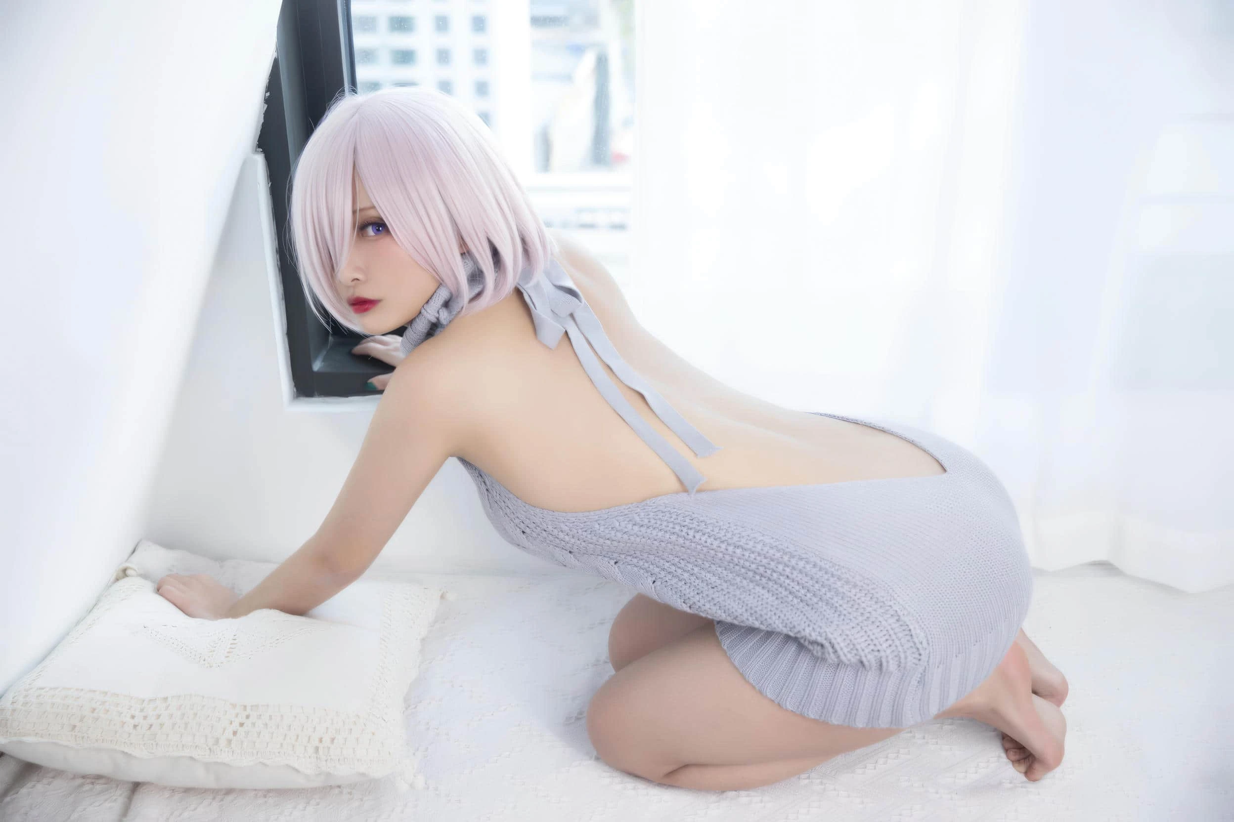 洛璃 LoLiSAMA FGO 玛修 露背毛衣
