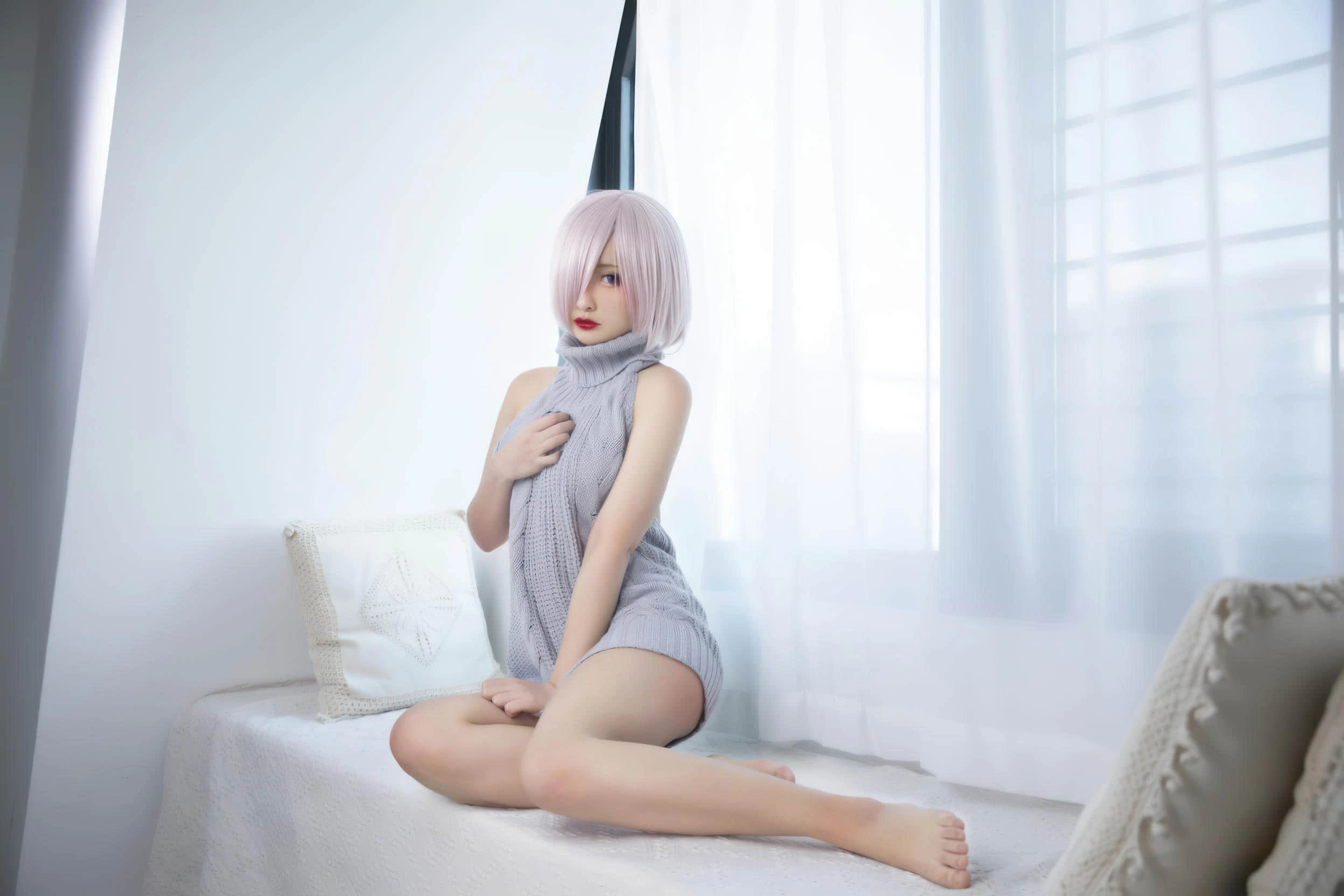 洛璃 LoLiSAMA FGO 玛修 露背毛衣
