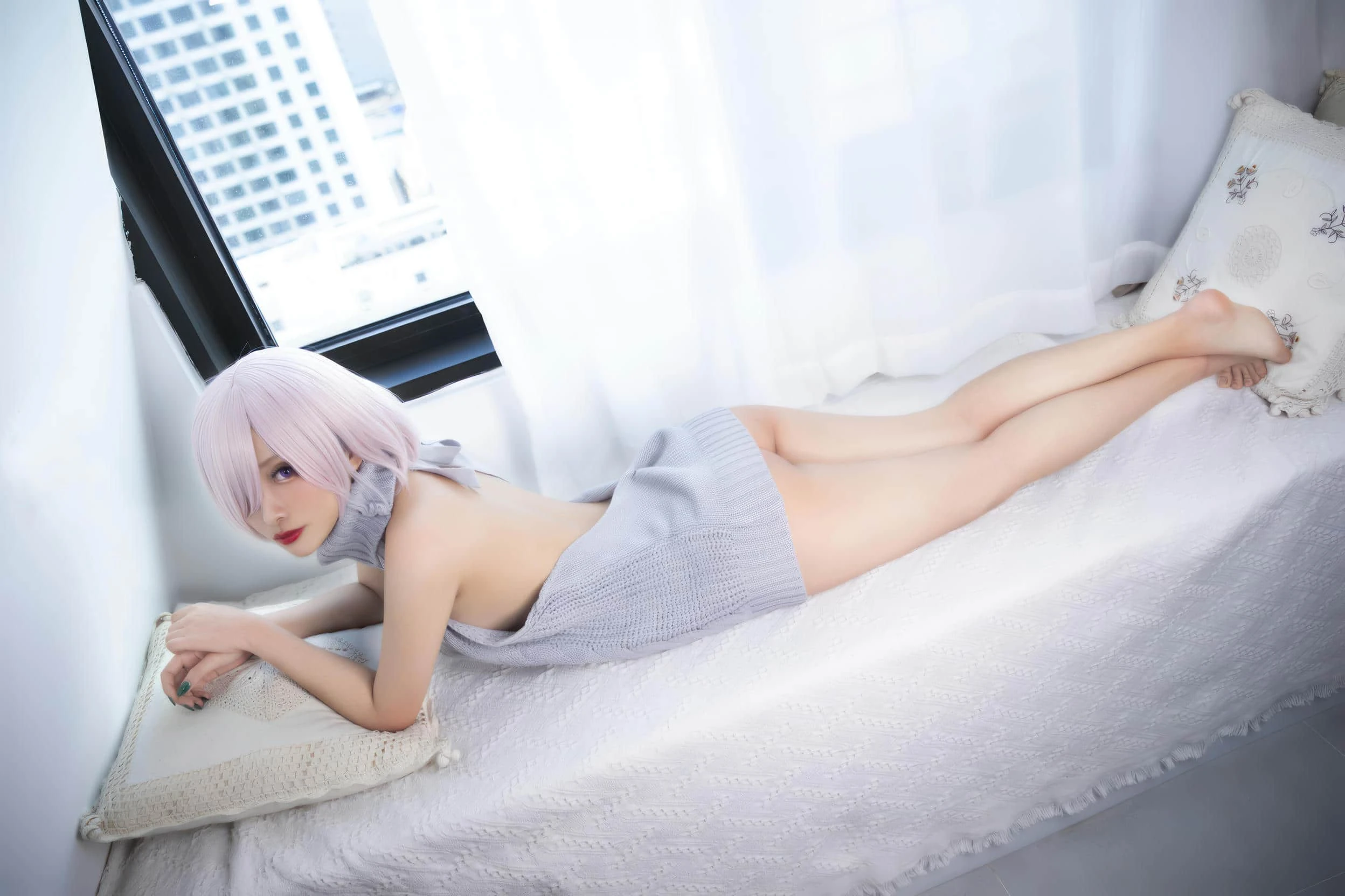洛璃 LoLiSAMA FGO 玛修 露背毛衣