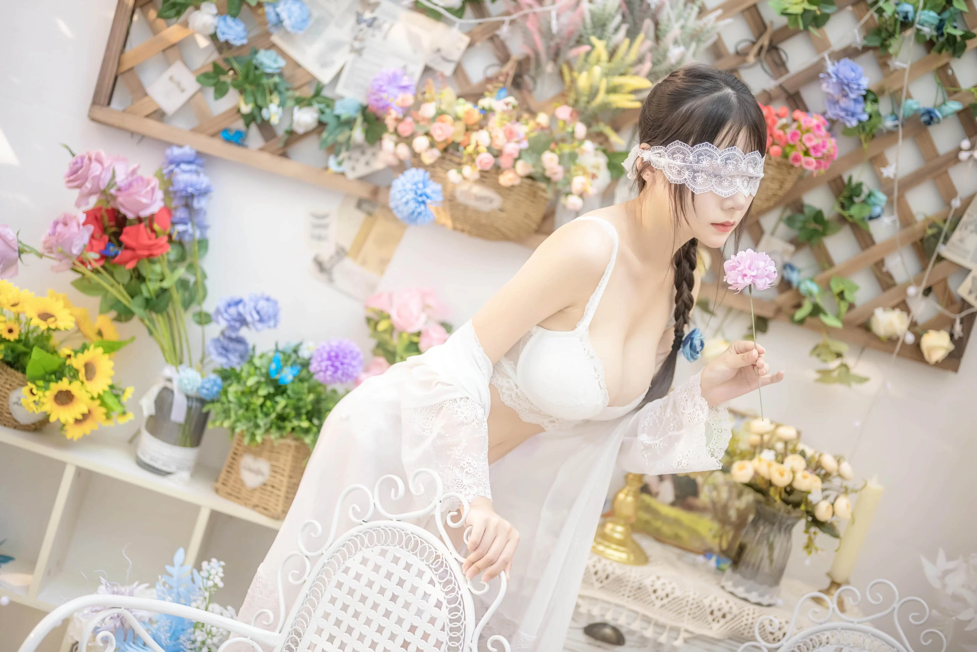 香草喵露露 白色花房