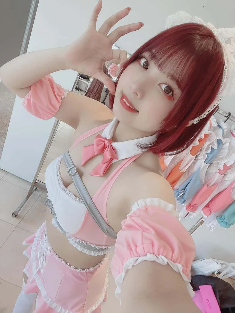 Sayako(さやこ) とみこ🍣(@1035_magica) 2022-10-30 ピンクのメイド水着