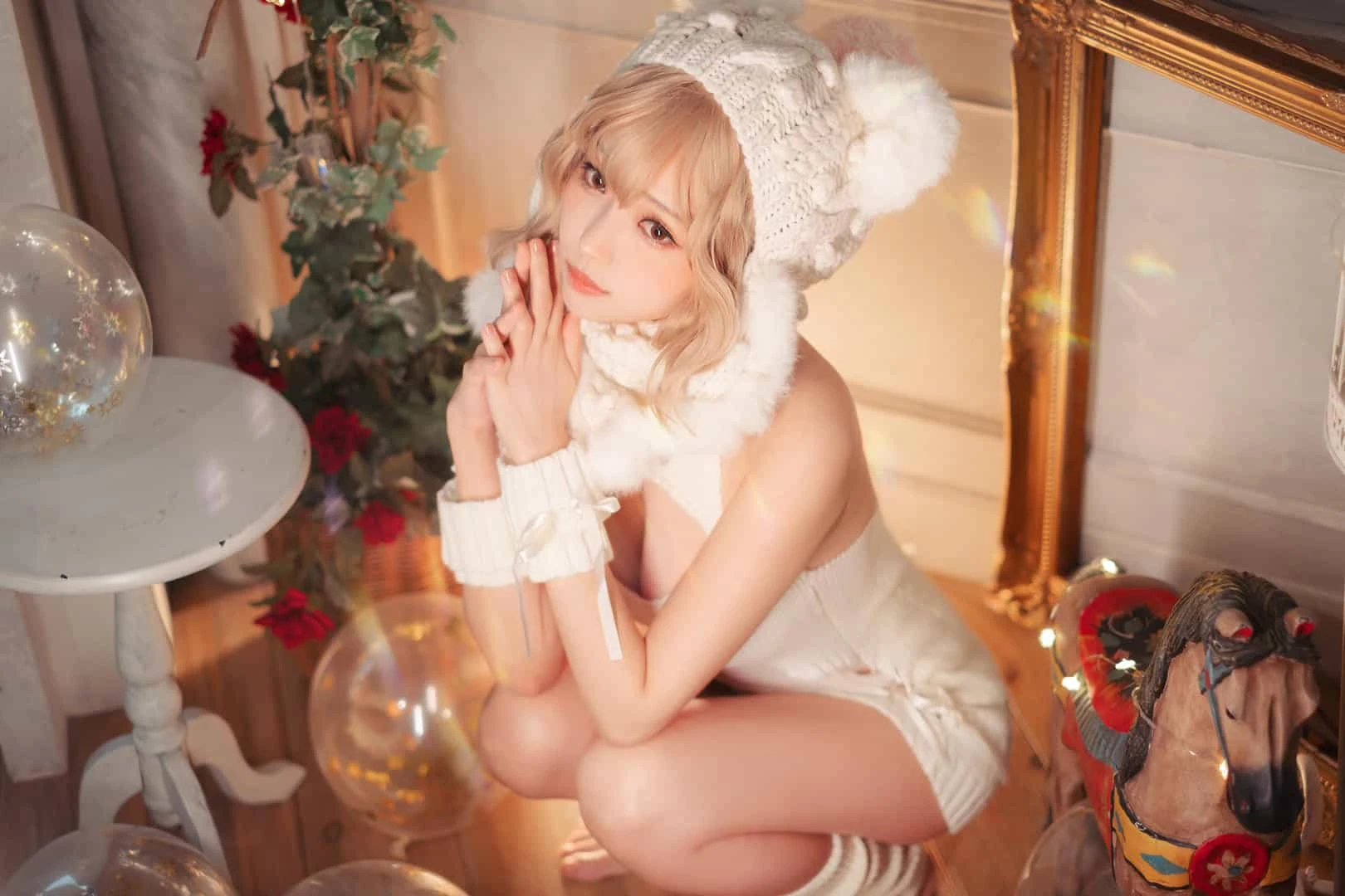 ElyEE子 白色 KNITTING