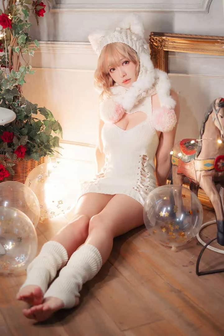 ElyEE子 白色 KNITTING