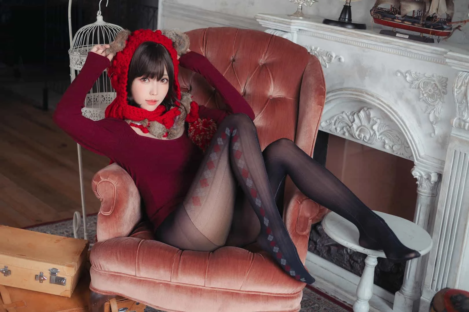 ElyEE子 红色 KNITTING