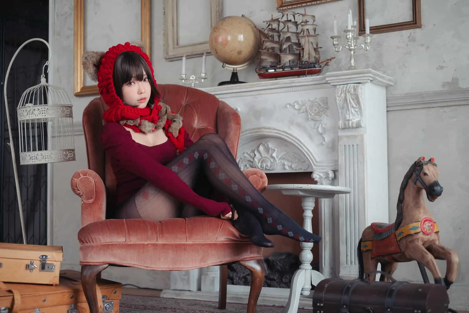 ElyEE子 红色 KNITTING
