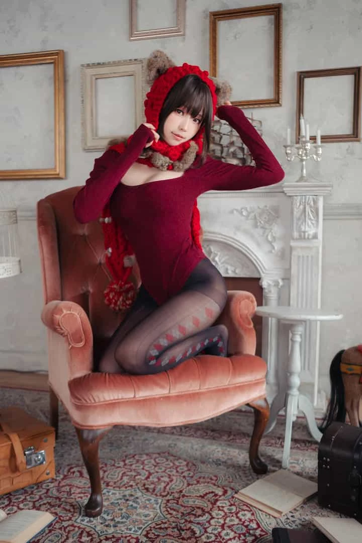 ElyEE子 红色 KNITTING