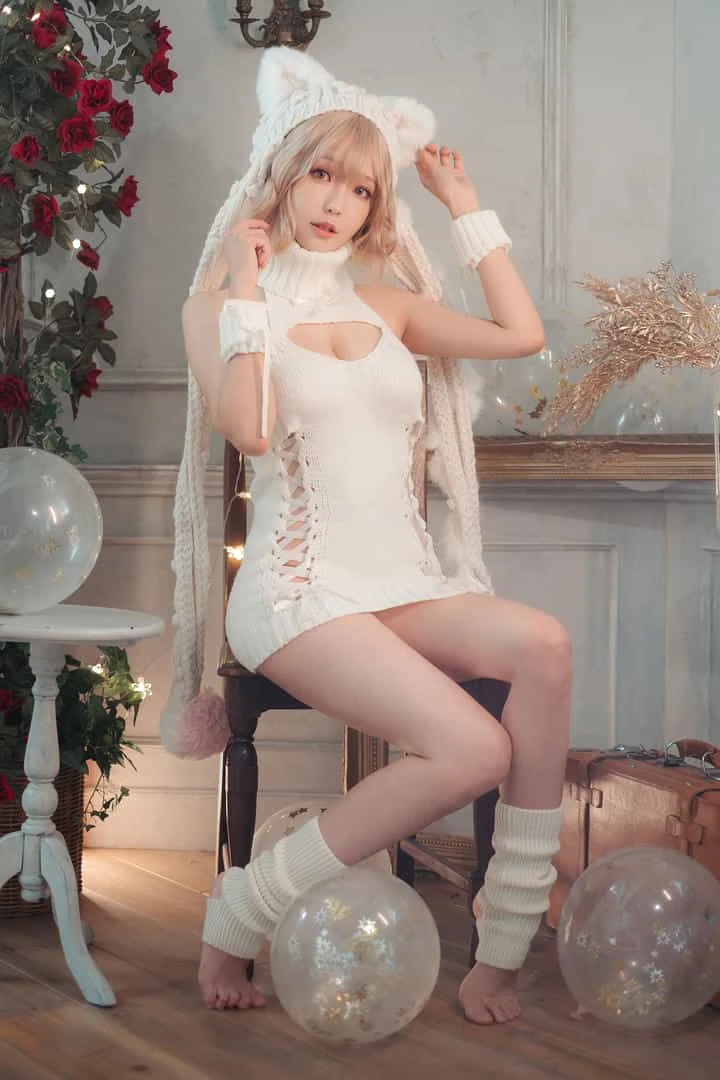 ElyEE子 白色 KNITTING