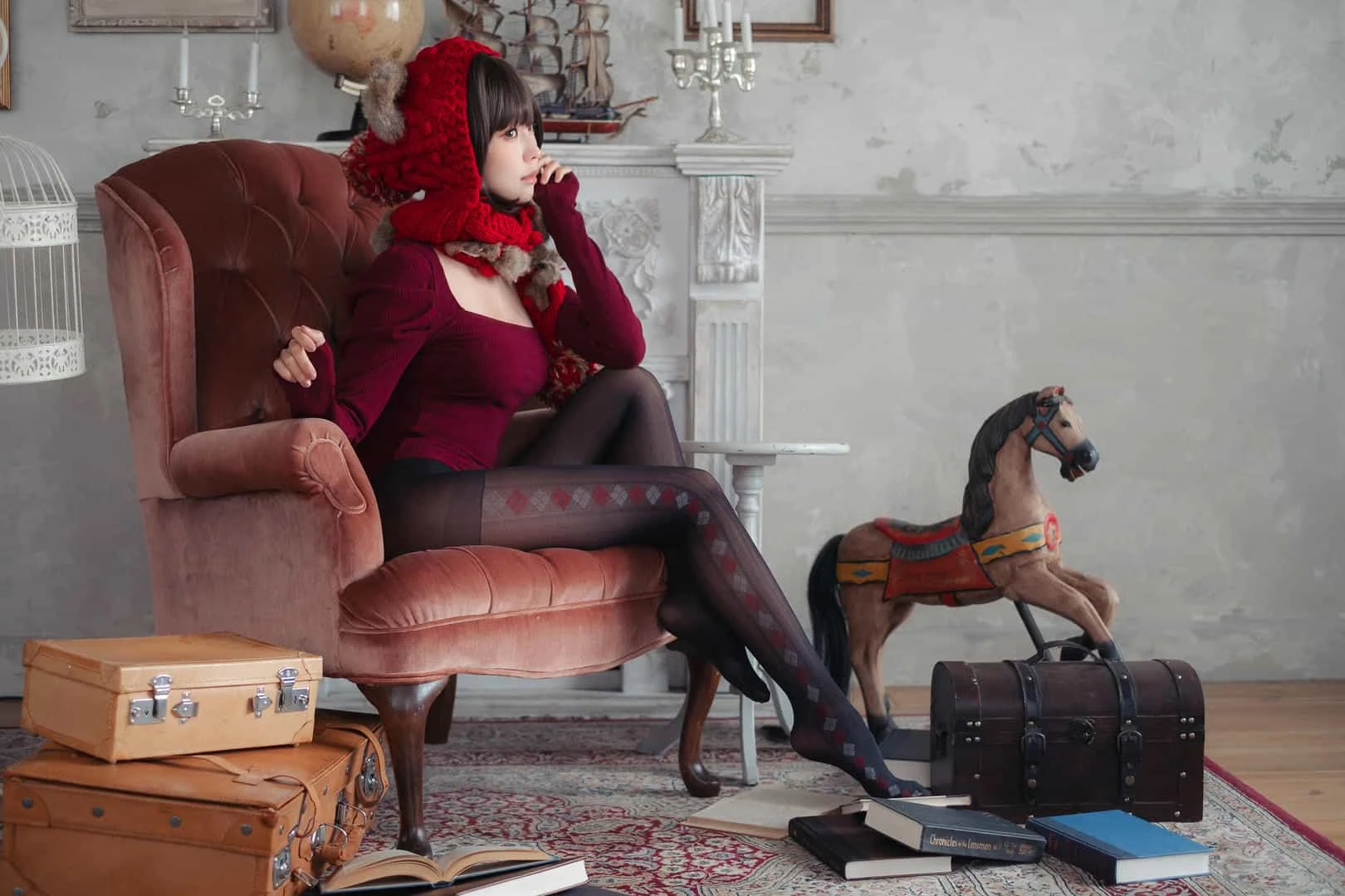 ElyEE子 红色 KNITTING