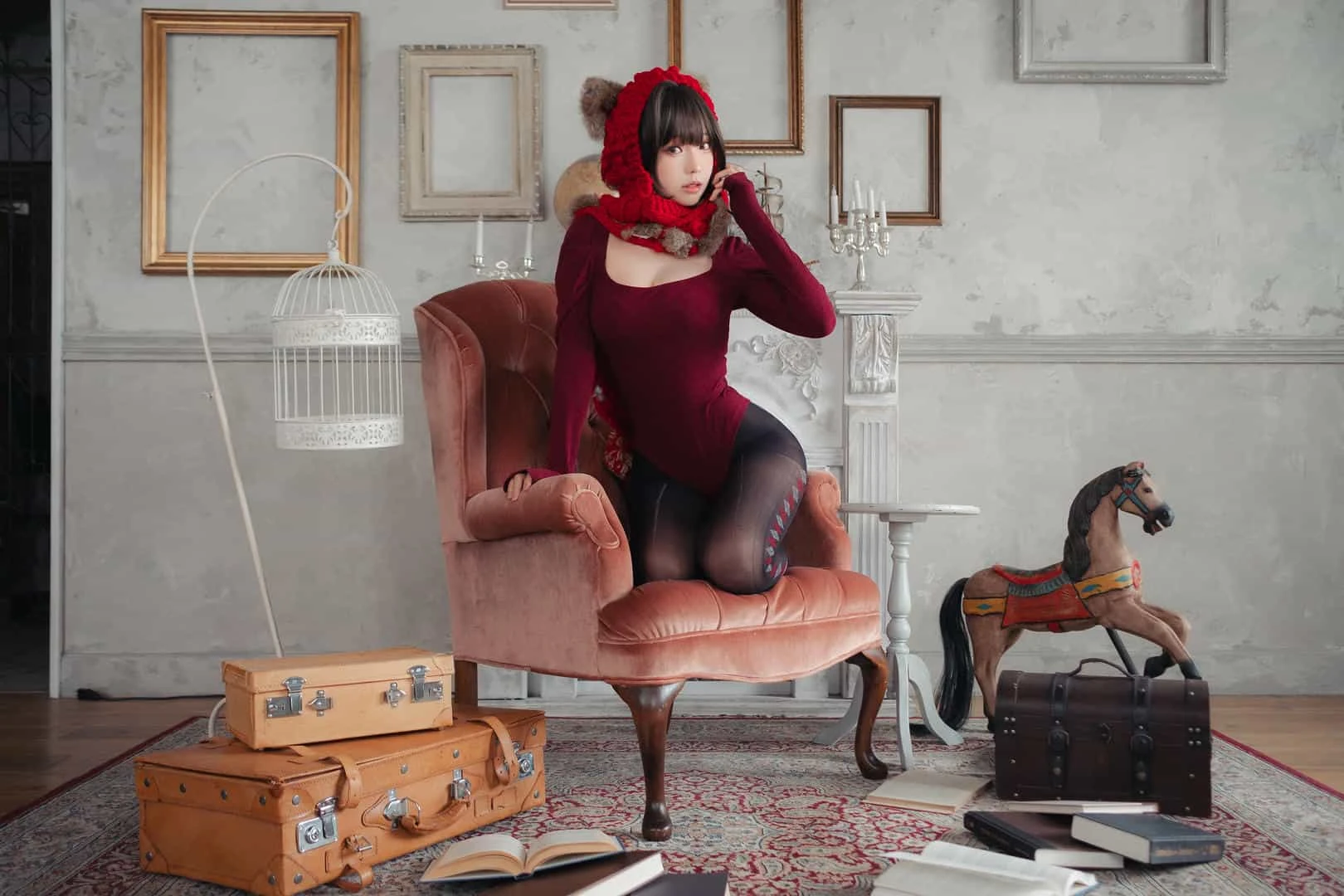 ElyEE子 红色 KNITTING