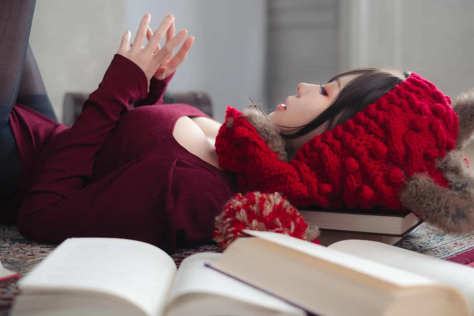 ElyEE子 红色 KNITTING