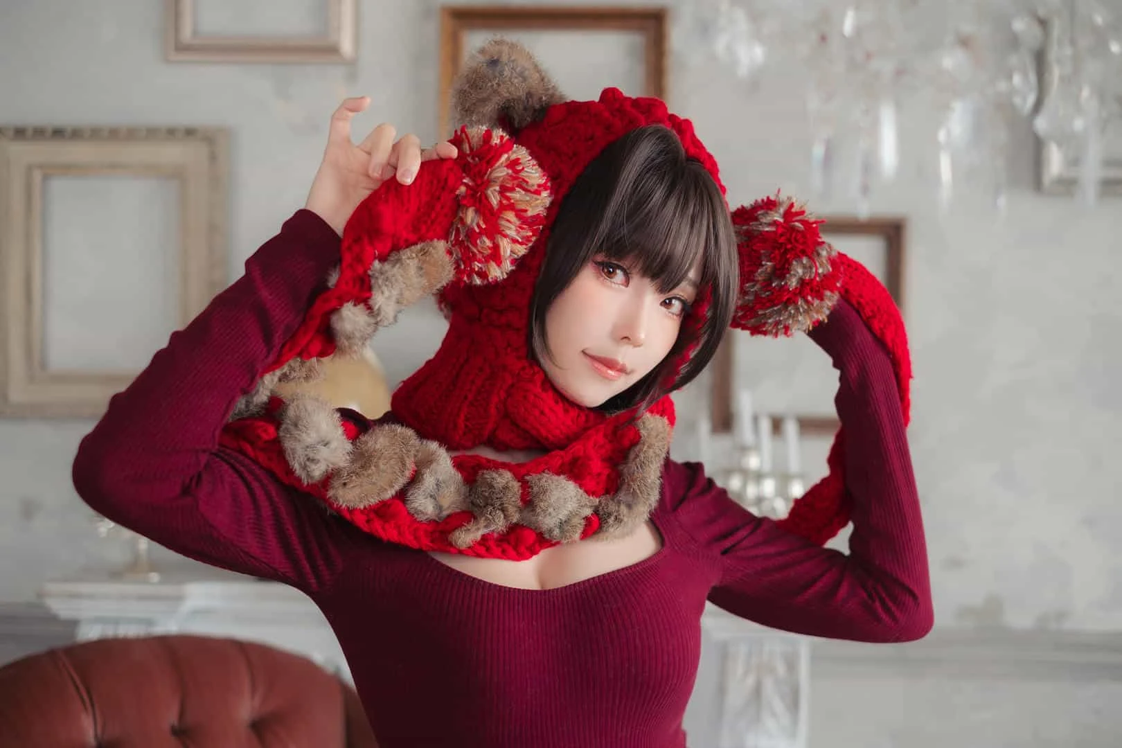 ElyEE子 红色 KNITTING