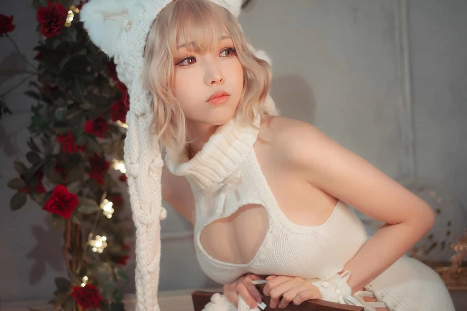 ElyEE子 白色 KNITTING