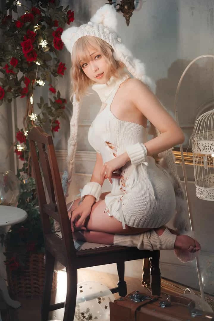 ElyEE子 白色 KNITTING