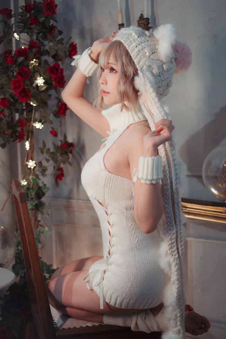 ElyEE子 白色 KNITTING