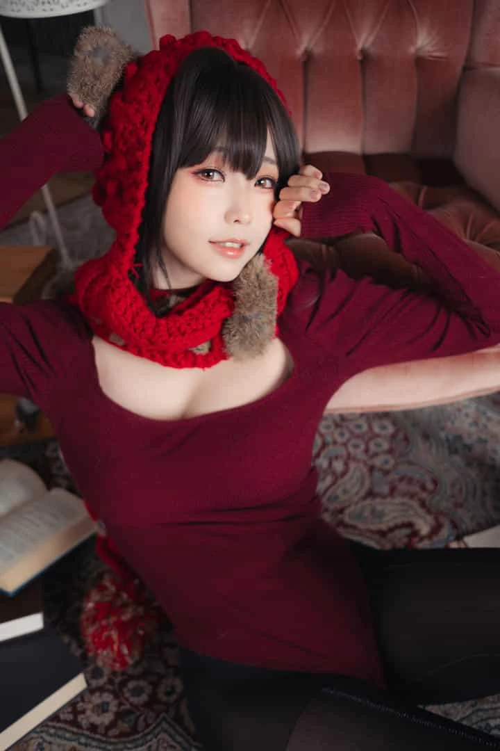 ElyEE子 红色 KNITTING