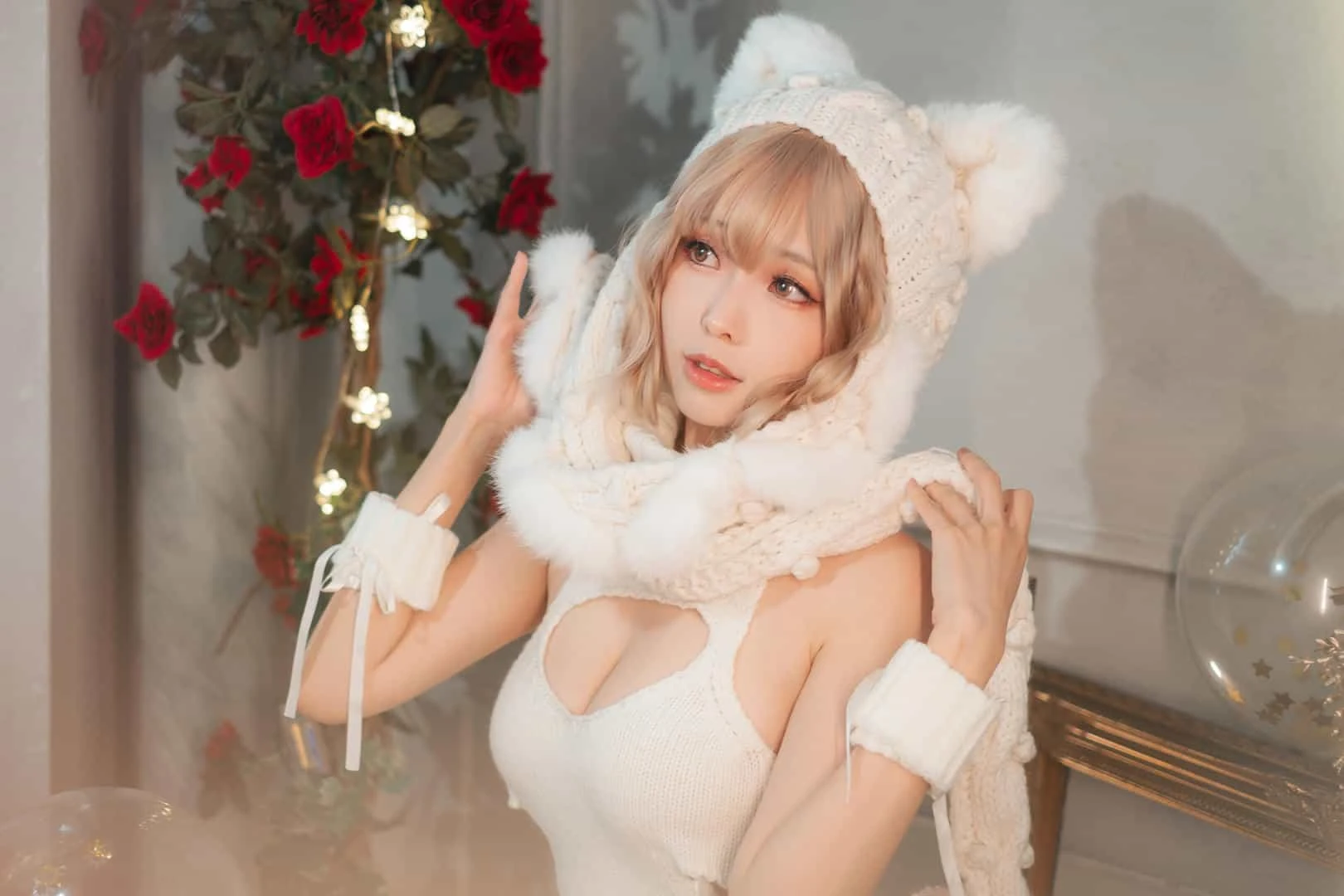 ElyEE子 白色 KNITTING