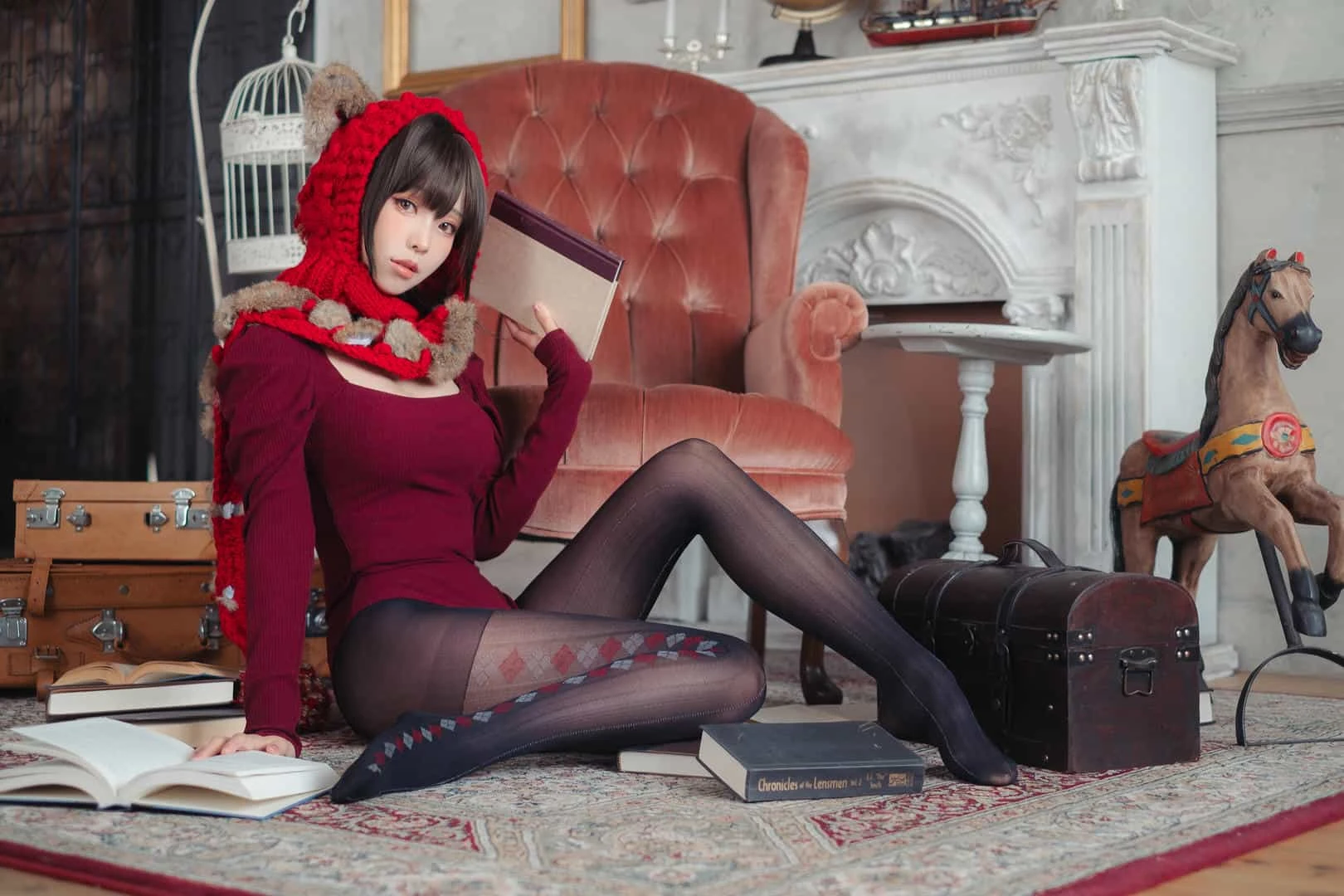 ElyEE子 红色 KNITTING