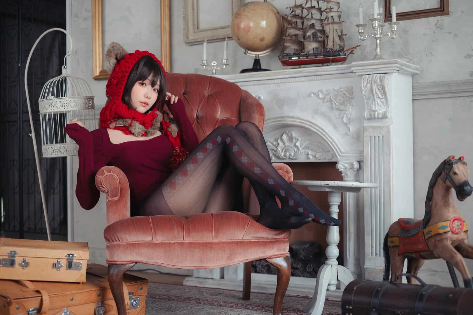 ElyEE子 红色 KNITTING