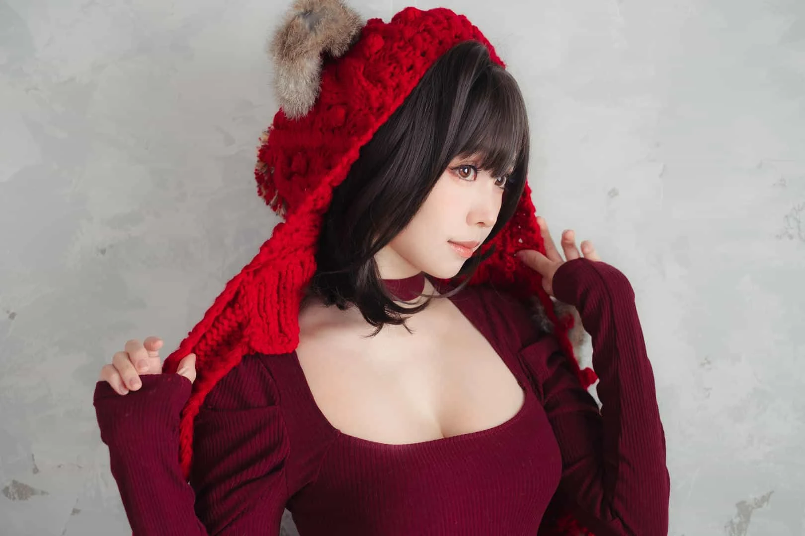 ElyEE子 红色 KNITTING