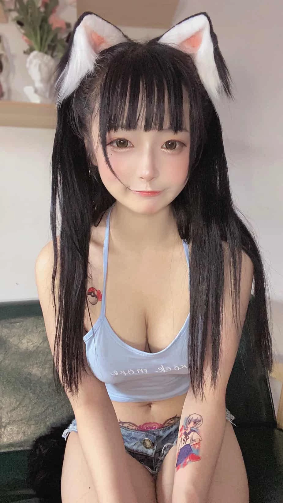 佳佳好难啊 - 蓝色吊带 体操服 套套 日常