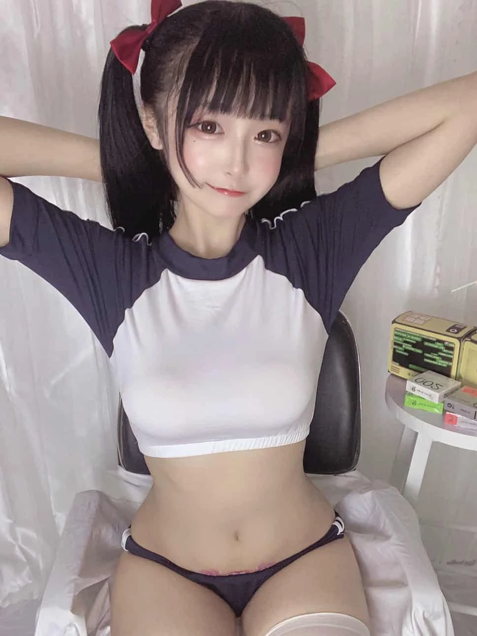 佳佳好难啊 - 蓝色吊带 体操服 套套 日常