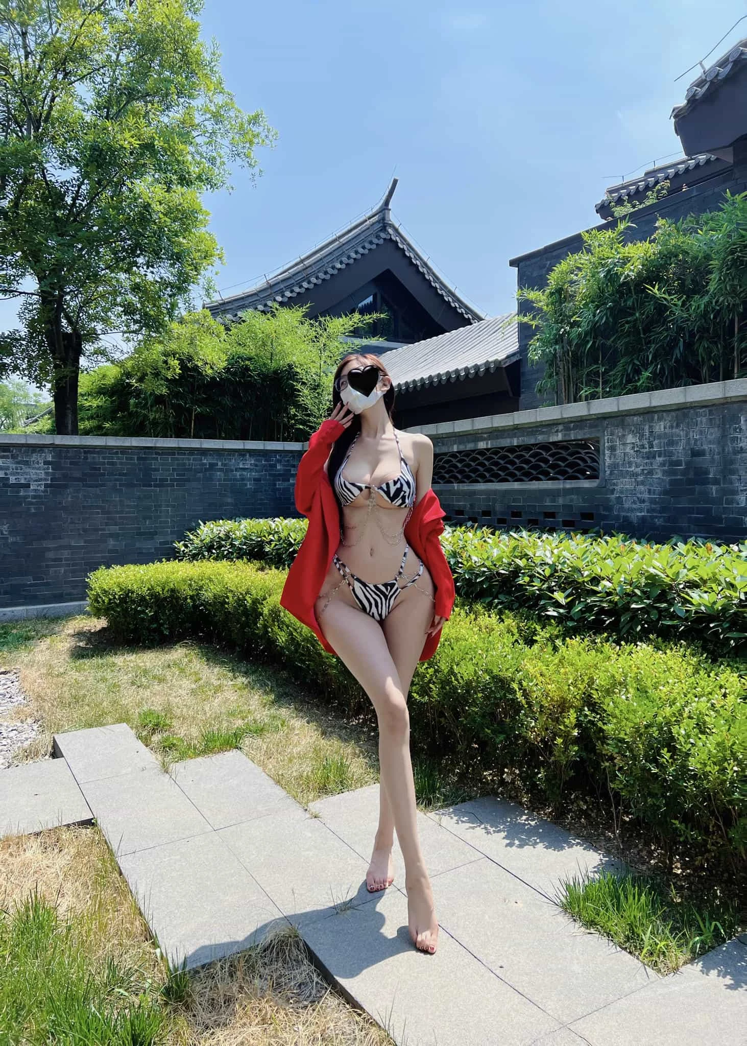 脸红Dearie 斑马纹比基尼