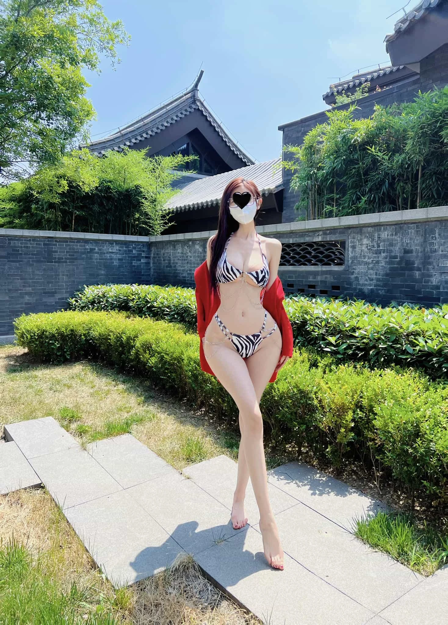 脸红Dearie 斑马纹比基尼